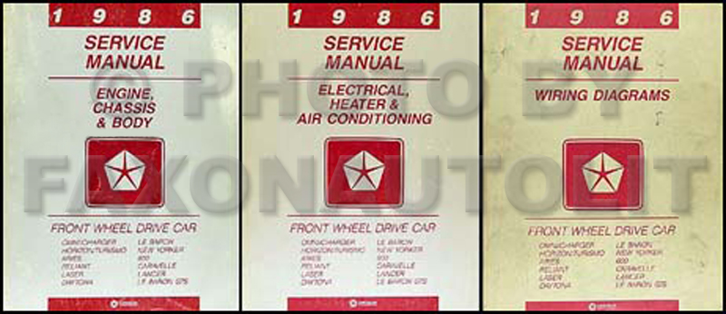 1986 MoPar FWD Car Repair Manual 3 Vol Set