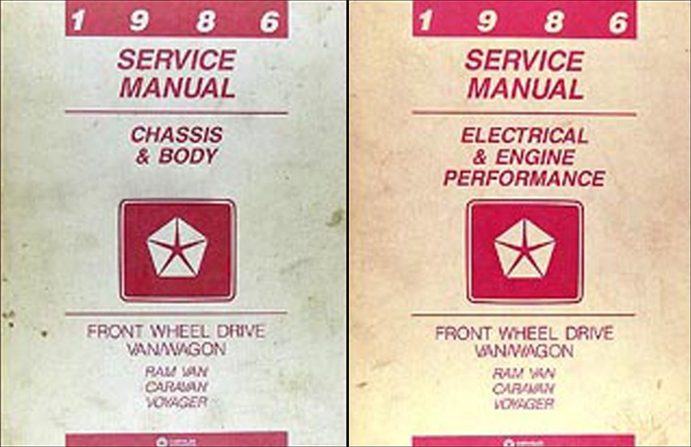 1986 Caravan and Voyager Repair Manual Original 2 Volume Set
