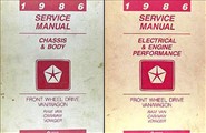 1986 Caravan and Voyager Repair Manual Original 2 Volume Set