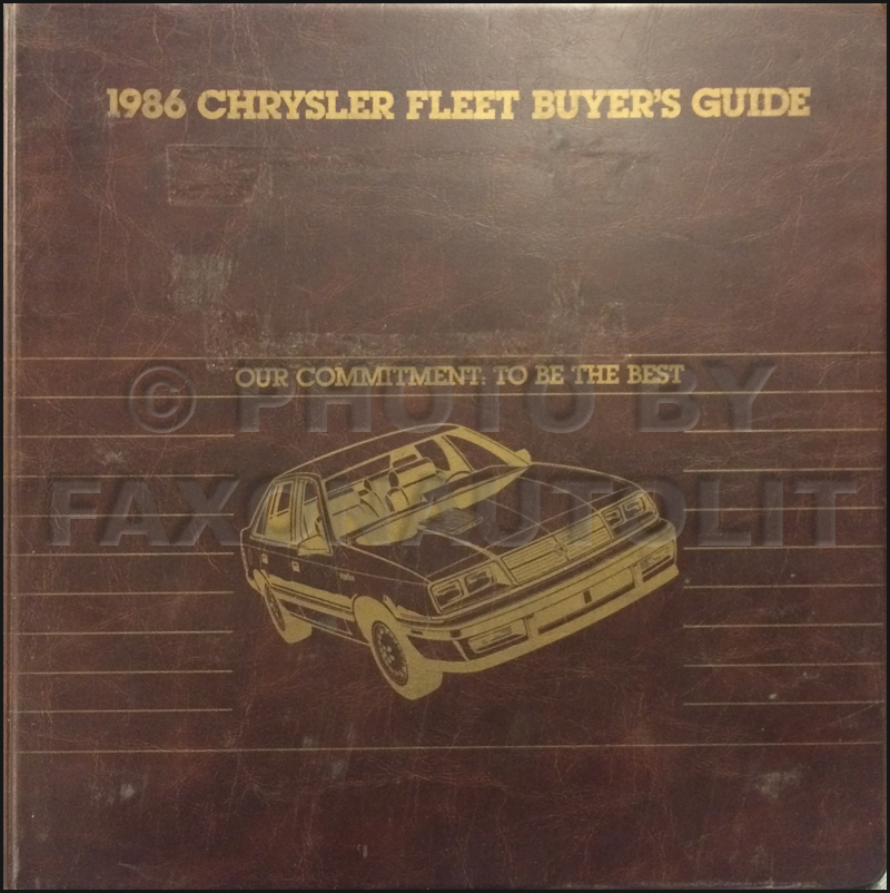 1986 Chrysler Plymouth Dodge Fleet Buyer's Guide Original