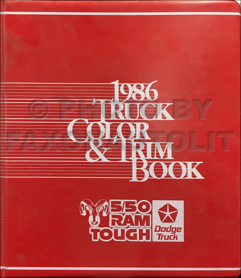 1986 Dodge Truck Color & Upholstery Album Original