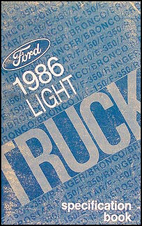 1986 Ford Pickup and Van Service Specifications Book Original
