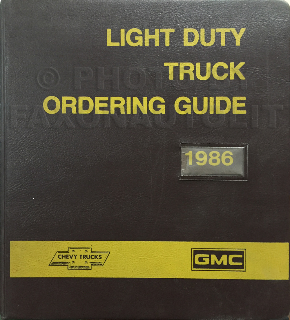 1986 GMC Chevy Light Duty Color & Upholstery Dealer Album/Data Book Original Canadian