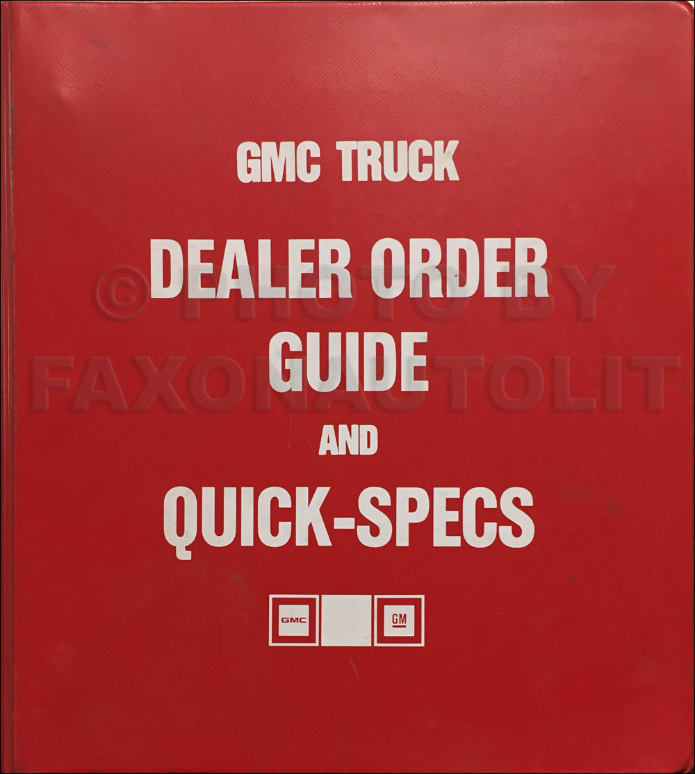 1986 GMC Light Duty Ordering Guide Dealer Album Original