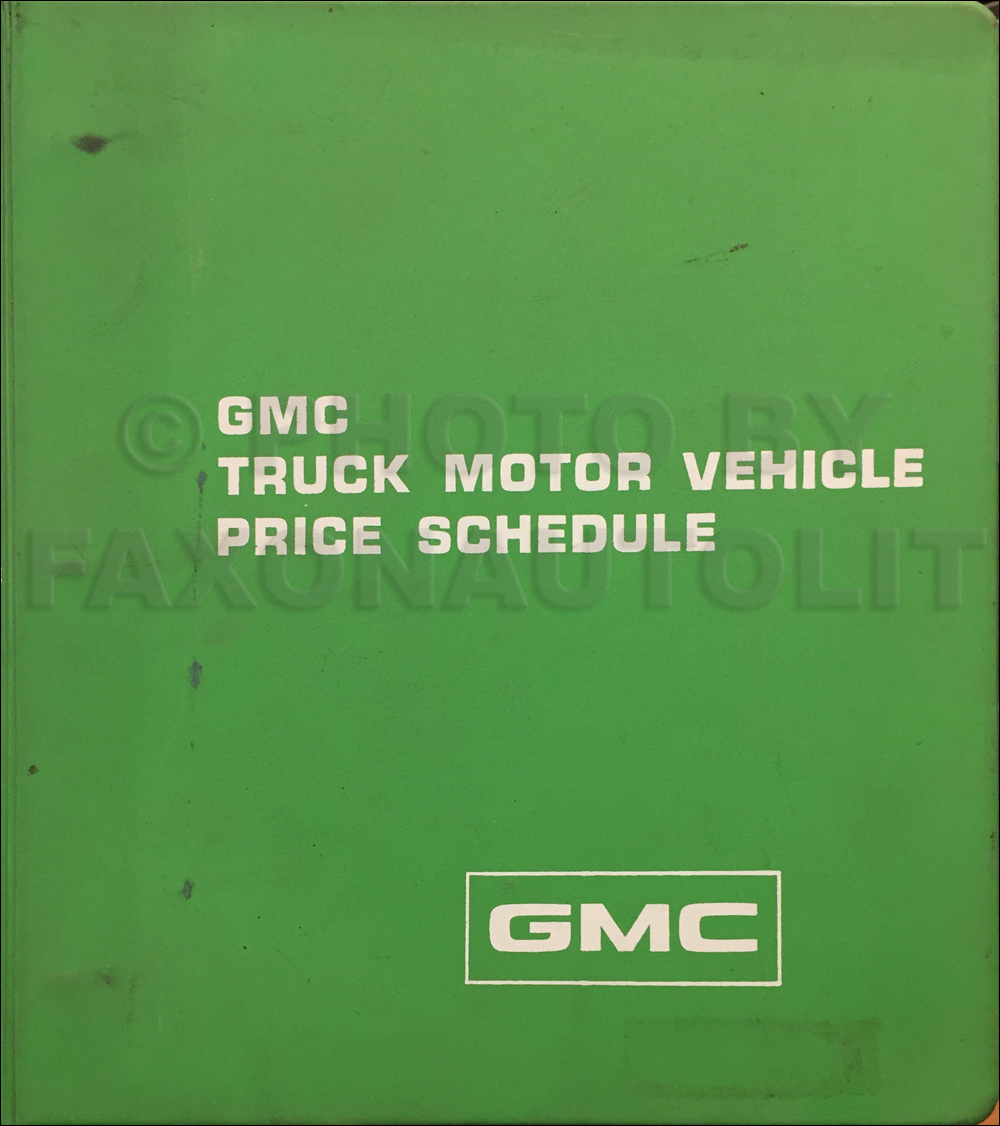 1986 GMC Truck Price Schedule Dealer Album Original