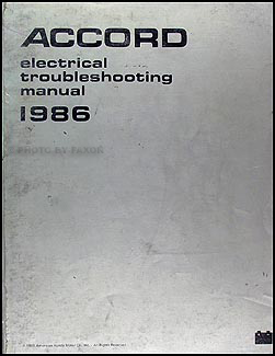 1986 Honda Accord Electrical Troubleshooting Manual Original