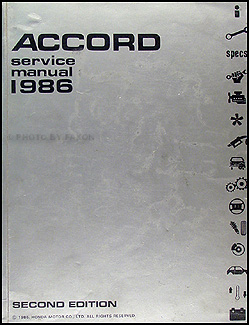 1986 Honda Accord Repair Manual Original 
