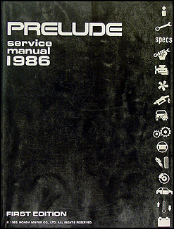 1986 Honda Prelude Repair Manual Original 