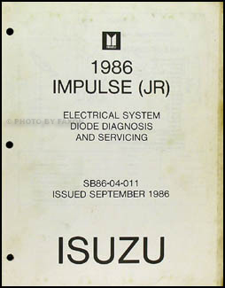 1986 Isuzu Impulse Electrical System Diode Diagnosis and Repair Shop Manual