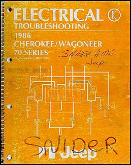 1986 Jeep Cherokee/Wagoneer Electrical Troubleshooting Manual Original 