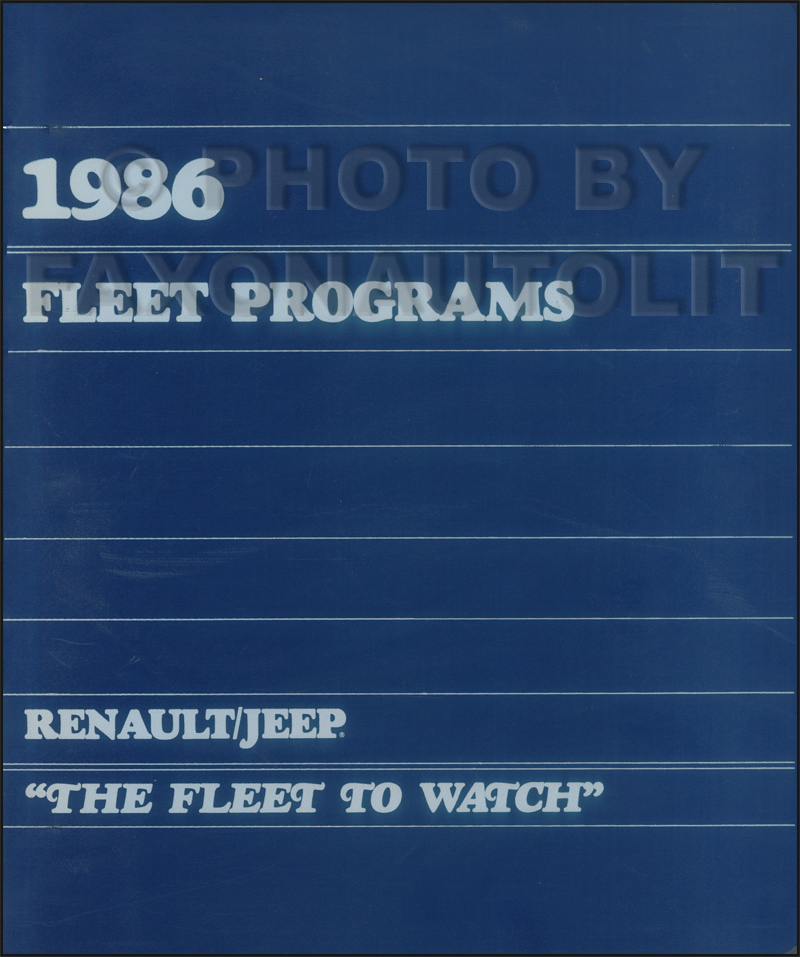 1986 Jeep AMC Renault Fleet Programs Facts Book Original