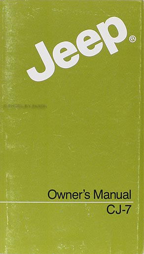 1986 Jeep CJ-7 Owner's Manual Original