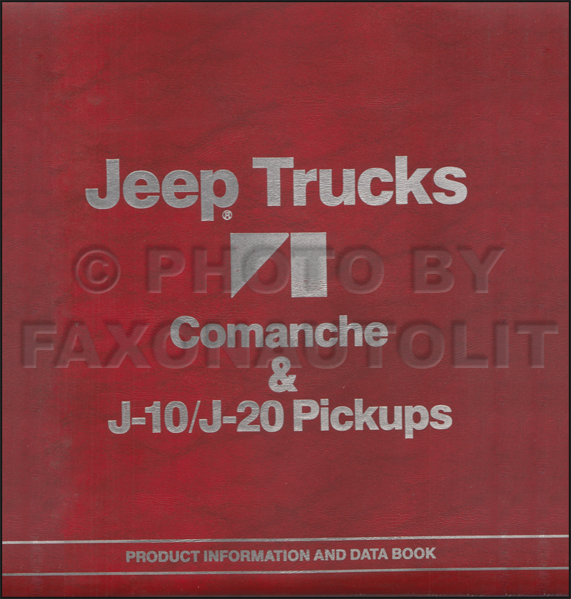 1986 Jeep Truck Color & Upholstery Album and Data Book Original