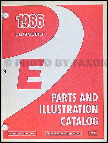 1986 Oldsmobile Toronado/Trofeo Parts Book Original