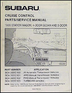 1986 Subaru Cruise Control Shop Manual Original 