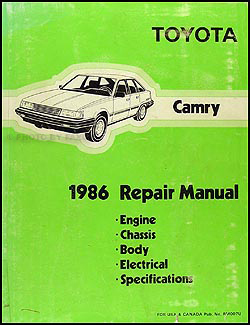 1986 Toyota Camry Repair Manual Original 