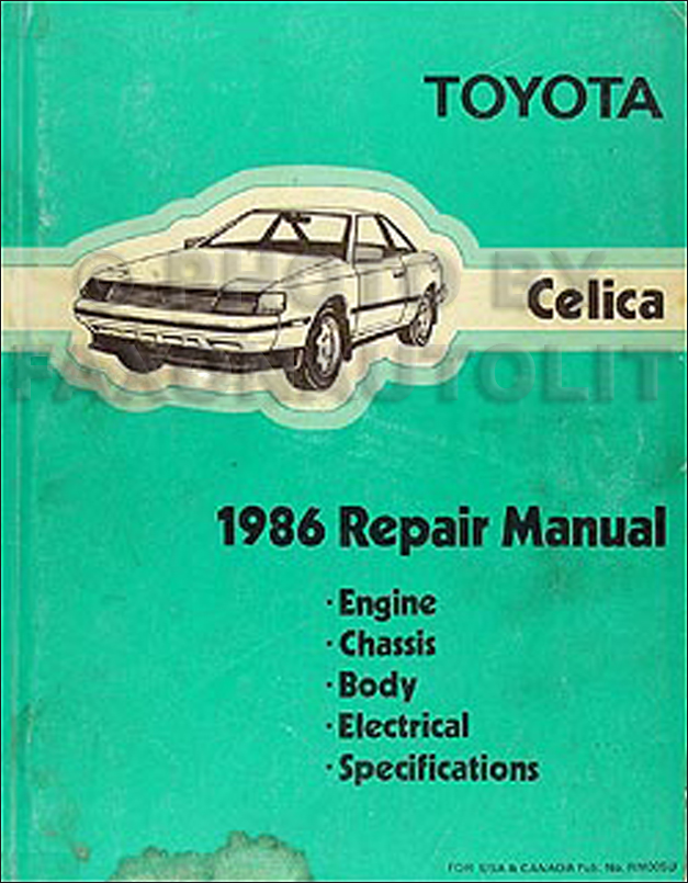 1986 Toyota Celica Repair Manual Original 