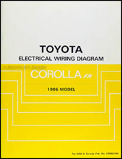 1986 Toyota Corolla RWD Wiring Diagram Manual Original GT-S SR5