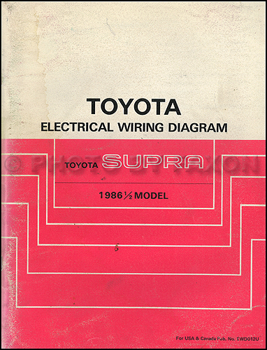 1986.5 Toyota Supra Wiring Diagram Manual Original