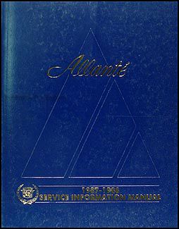 1987-1988 Cadillac Allante Shop Manual Original 