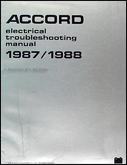 1987-1988 Honda Accord Electrical Troubleshooting Manual Original