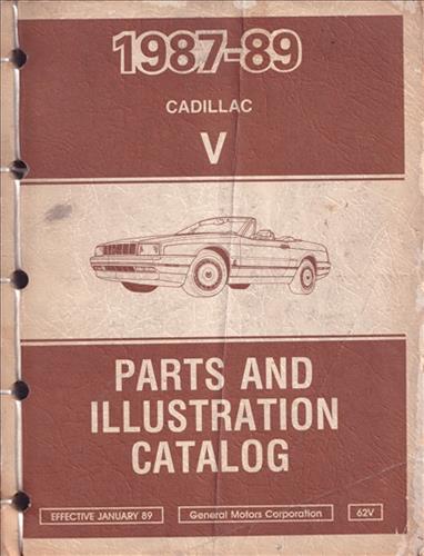 1987-1989 Cadillac Allante Parts Book Original