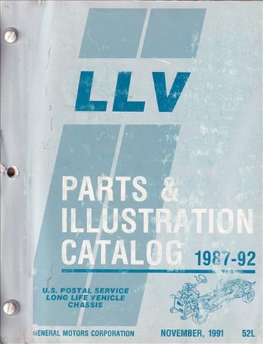 1987-1992 Chevrolet U.S. Postal Service Long Life Vehicle LLV Chassis Parts Book Original
