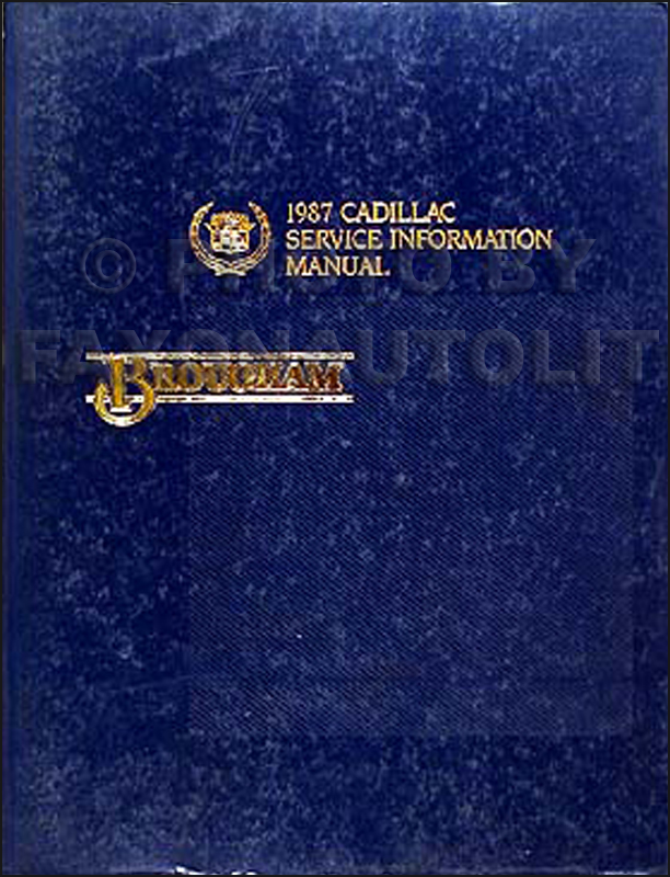 1987 Cadillac Brougham Shop Manual Original 