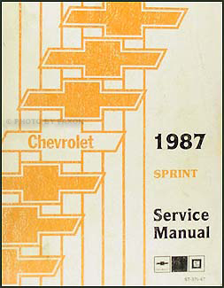 1987 Chevy Sprint Repair Shop Manual Original