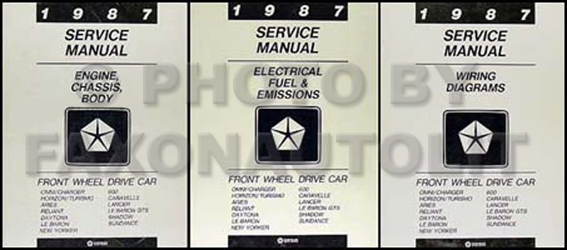 1987 MoPar FWD Car Repair Manual 3 Vol Set