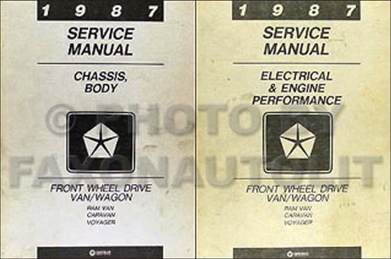 1987 Caravan and Voyager Repair Manual Original 2 Volume Set
