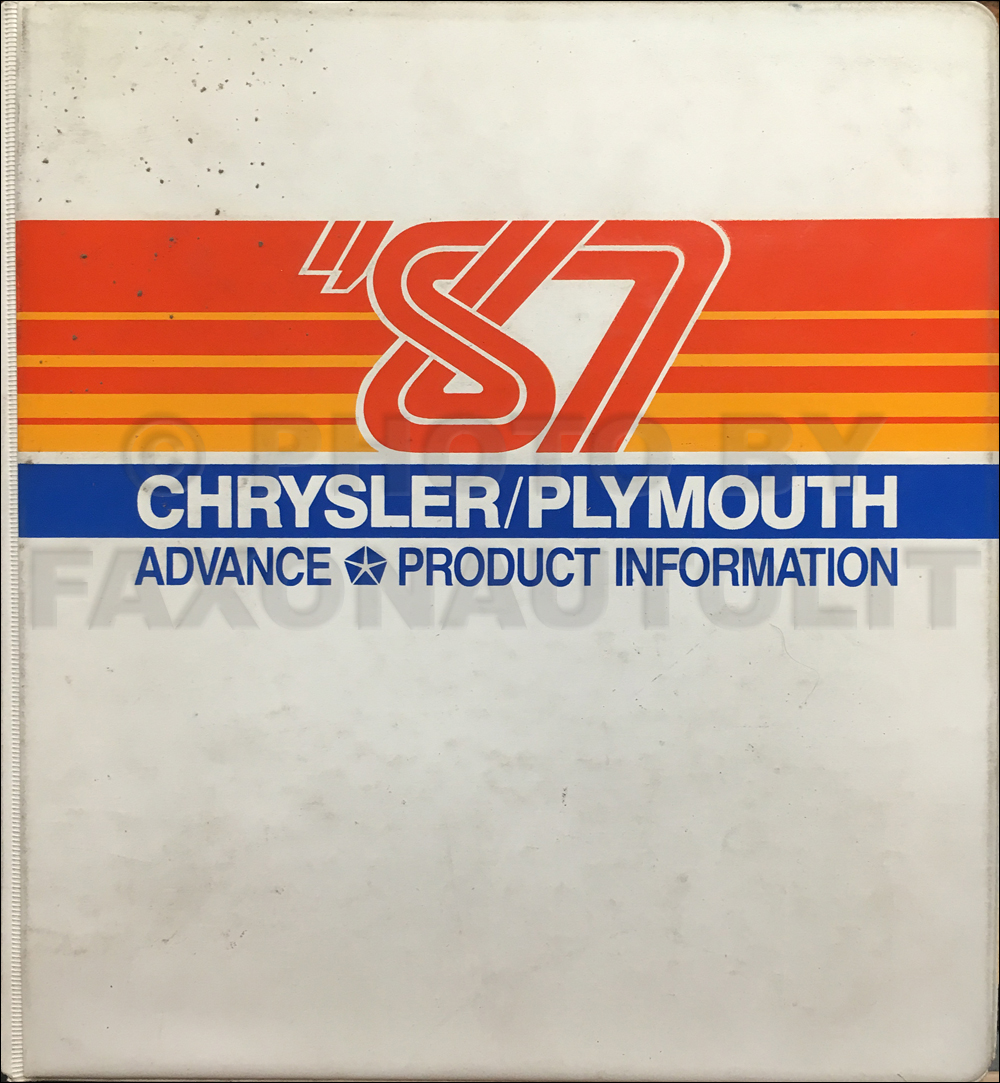 1987 Chrysler Plymouth Advance Color and Upholstery Album and Data Book Original