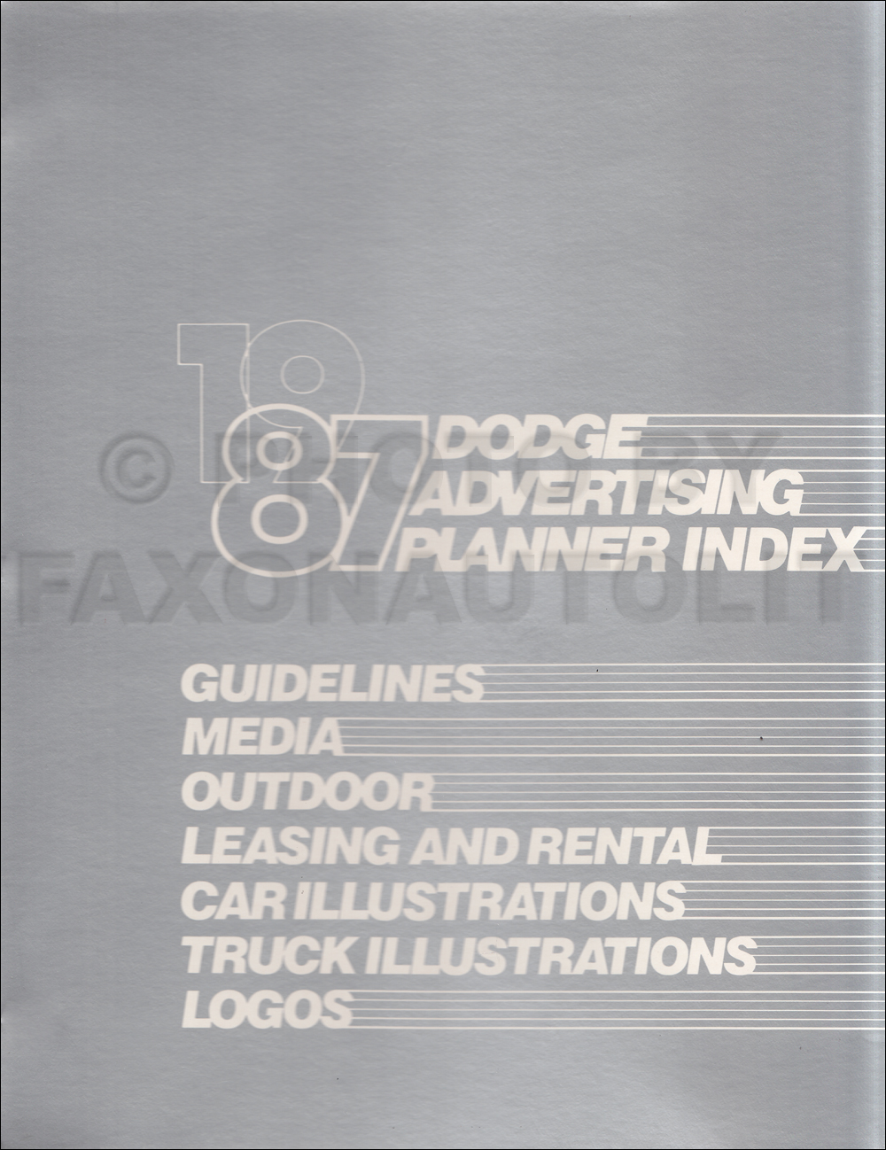 1987 Dodge Dealer Advertising Planner Original