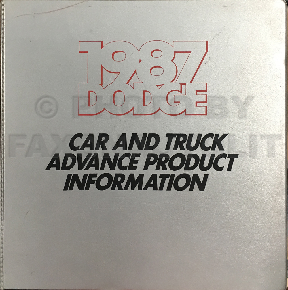 1987 Dodge Advance Color and Upholstery Album and Data Book Original