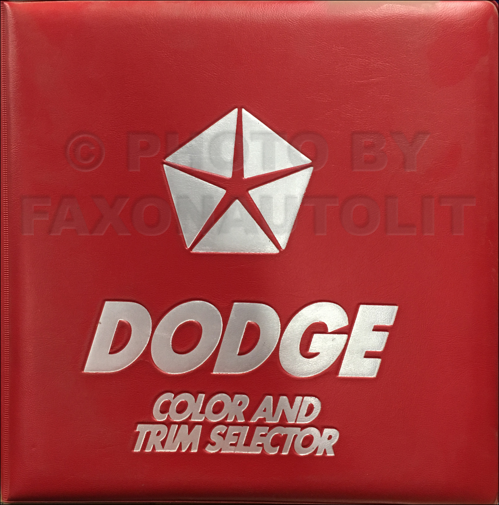 1987 Dodge Car Color & Upholstery Album Original