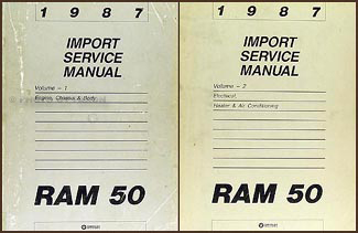 1987 Dodge Ram 50 Truck Shop Manual Original 2 Volume Set 