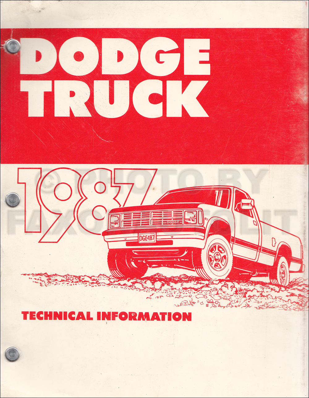 1987 Dodge Truck Technical Press Information Original