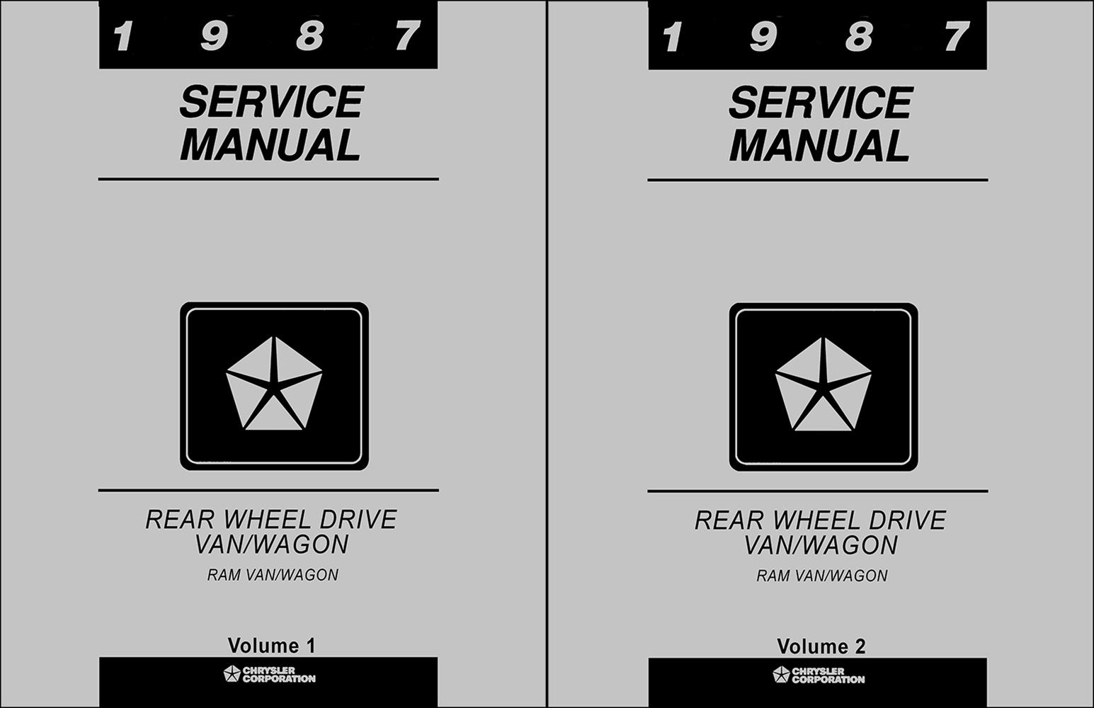 1987 Dodge Ram Van and Wagon Shop Manual Original B150-B350