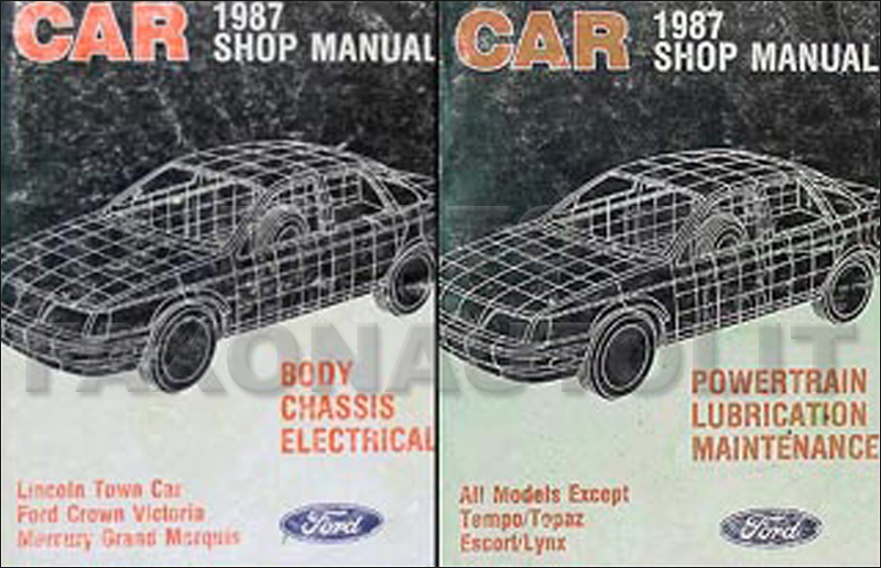 1987 FoMoCo Original Repair Shop Manual Vols A & D Crown Victoria, Town Car, Grand Marquis
