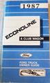 1987 Ford Econoline Van & Club Wagon Owner's Manual Original