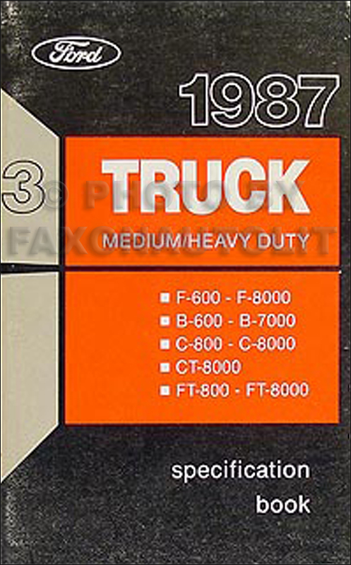 1987 Ford Medium and Heavy Truck Service Specifications Book Original