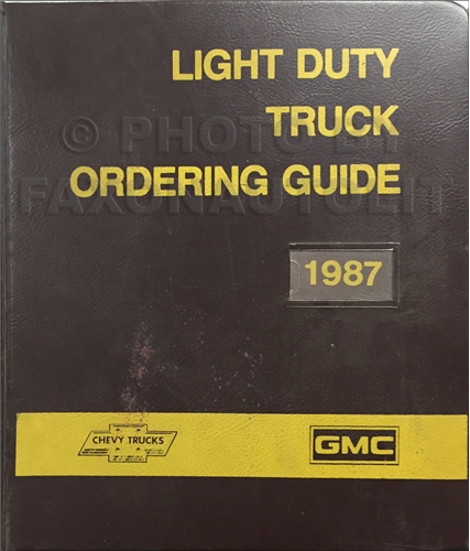 1987 GMC Chevy Light Duty Color & Upholstery Dealer Album/Data Book Original Canadian