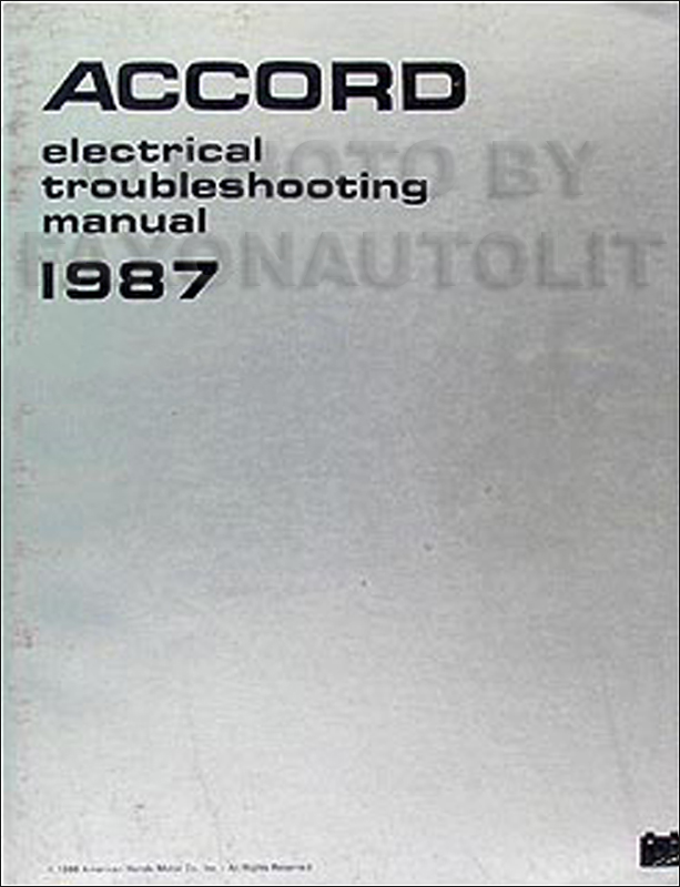 1987 Honda Accord Electrical Troubleshooting Manual Original