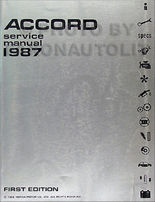 1987 Honda Accord Repair Manual Original 