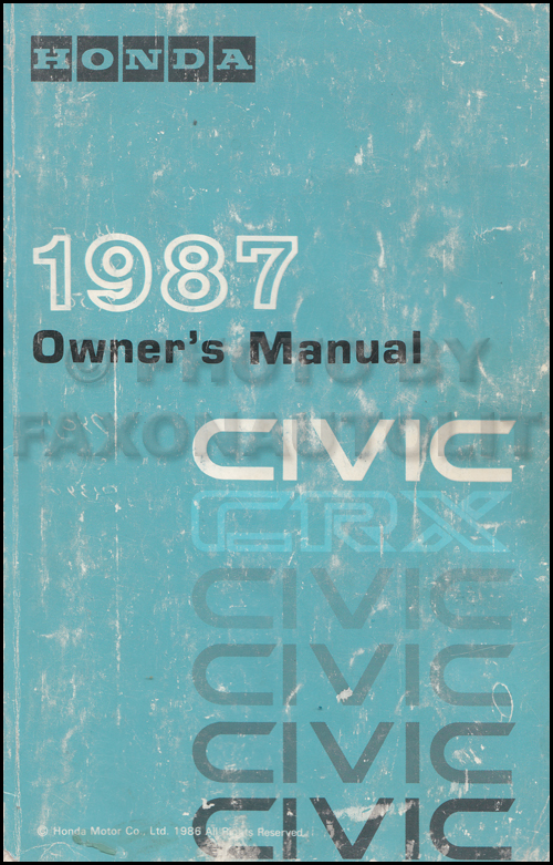 1987 Honda Civic CRX Owner's Manual Original