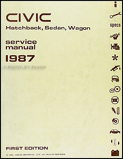 1987 Honda Civic Hatchback, Sedan, Wagon Repair Manual Original 
