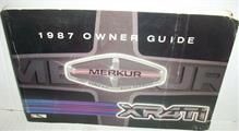 1987 Mercury Merkur XR4Ti Owner's Manual Original