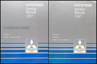 1987 Mitsubishi Mirage Repair Manual Set Original