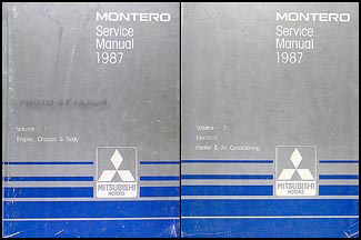 1987 Mitsubishi Montero Repair Manual Set Original