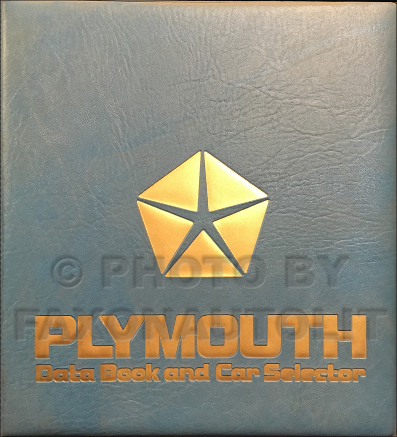 1987 Plymouth Data Book Original